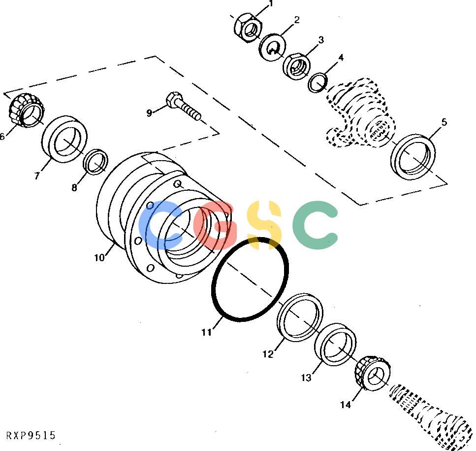 约翰迪尔零件查询1100 - AXLE INPUT QUILL (RE42658) [K09]EPC John Deere online