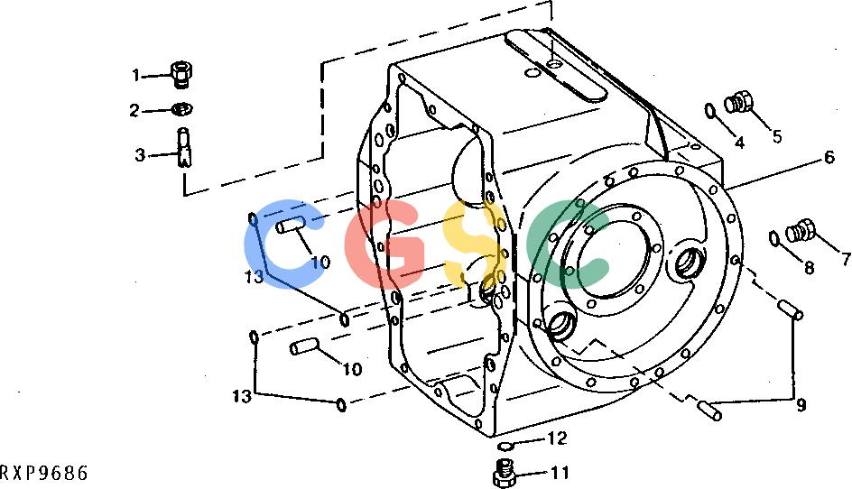 约翰迪尔零件查询1200 - AXLE RE52126,RE52127 DIFFERENTIAL CASE(OC-1)EPC John Deere online