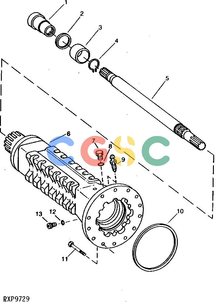 约翰迪尔零件查询1100 - AXLE AXLE HOUSING AND SHAFT NO STEERING (RE37813) (RE53358) [D05]EPC John Deere online