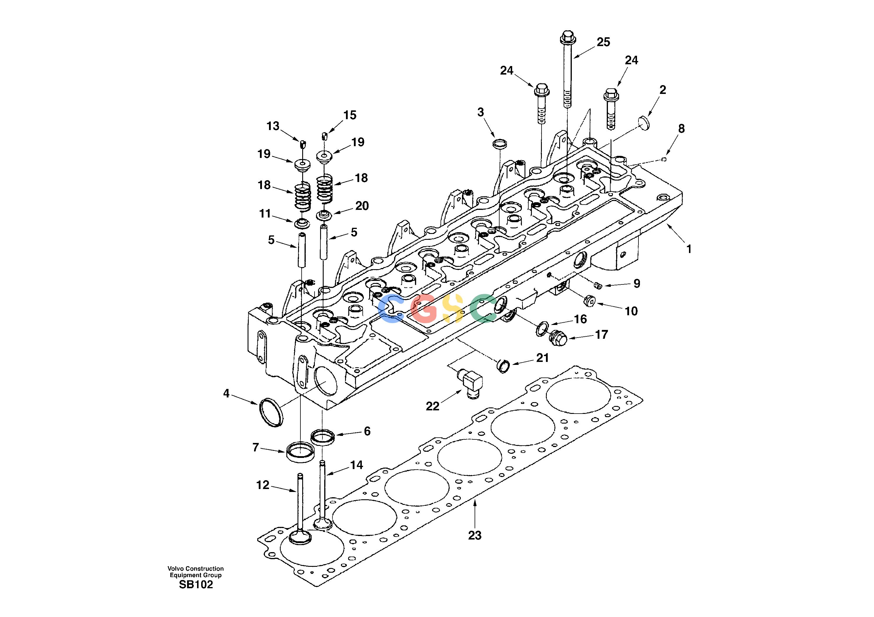 沃尔沃零件查询EC240 Cylinder headNone NoneNoneNoneAutodata Volvo online