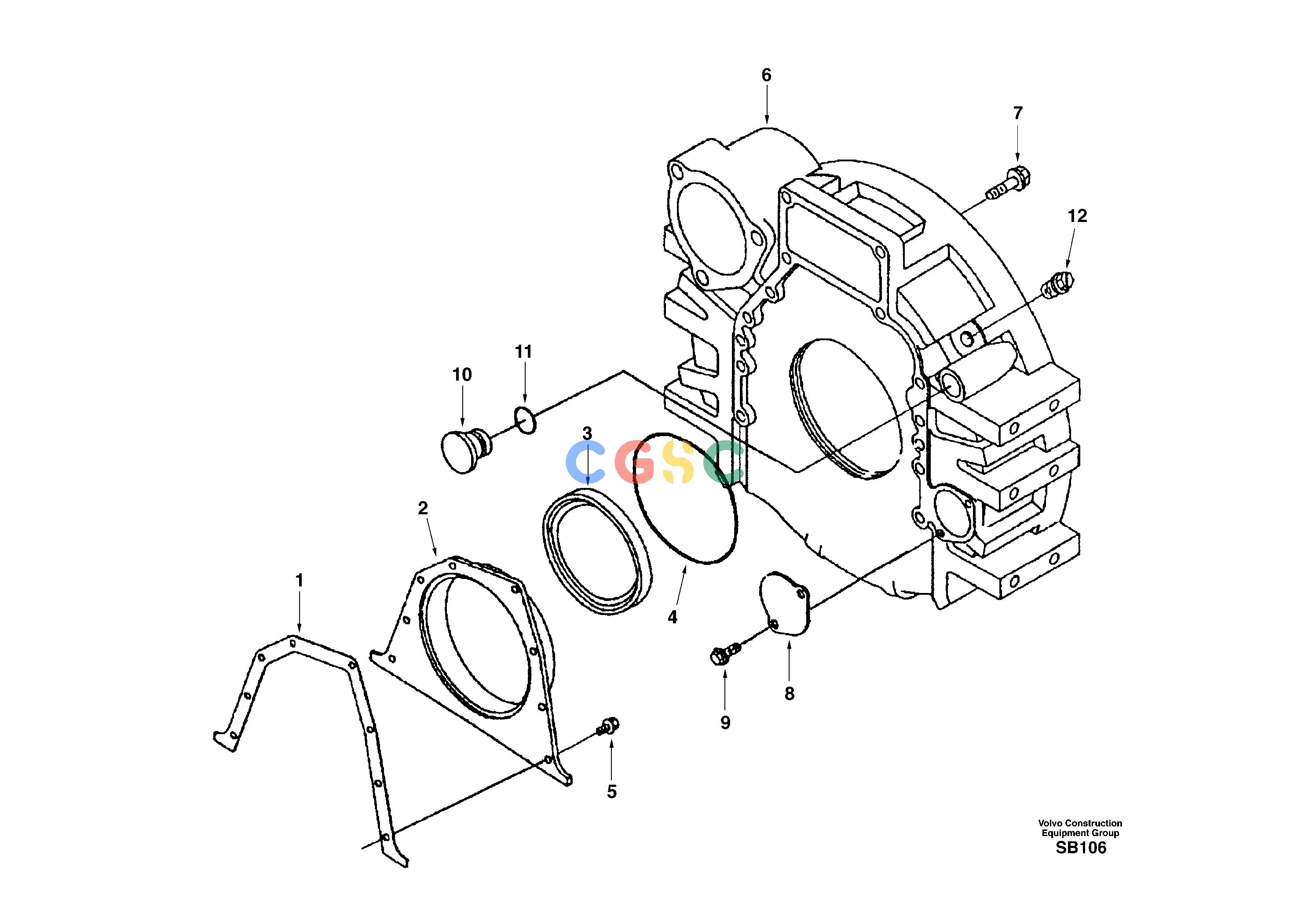 沃尔沃零件查询EC240 Flywheel housingNone NoneNoneNoneAutodata Volvo online