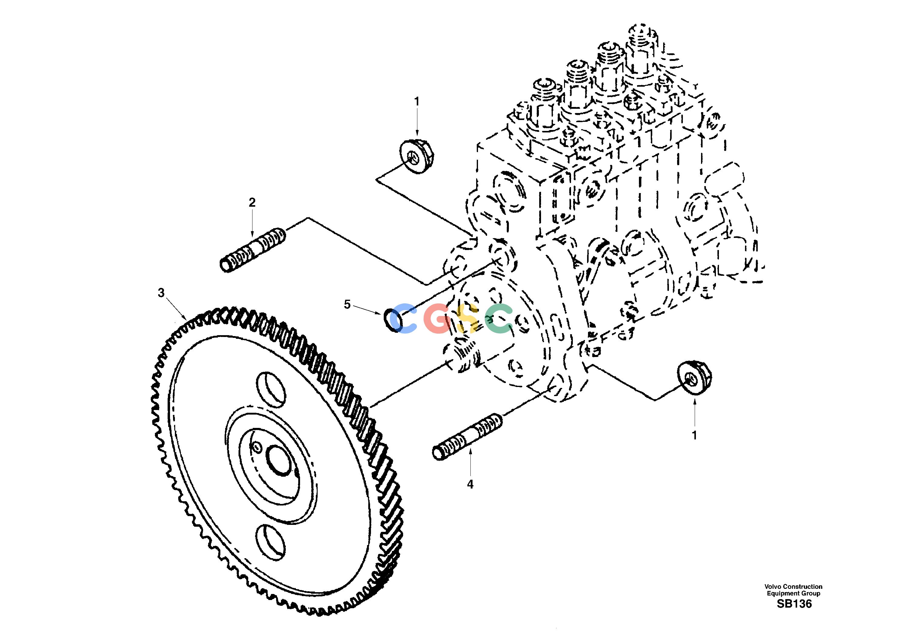 沃尔沃零件查询EC240 Drive for injection pumpNone NoneNoneNoneAutodata Volvo online