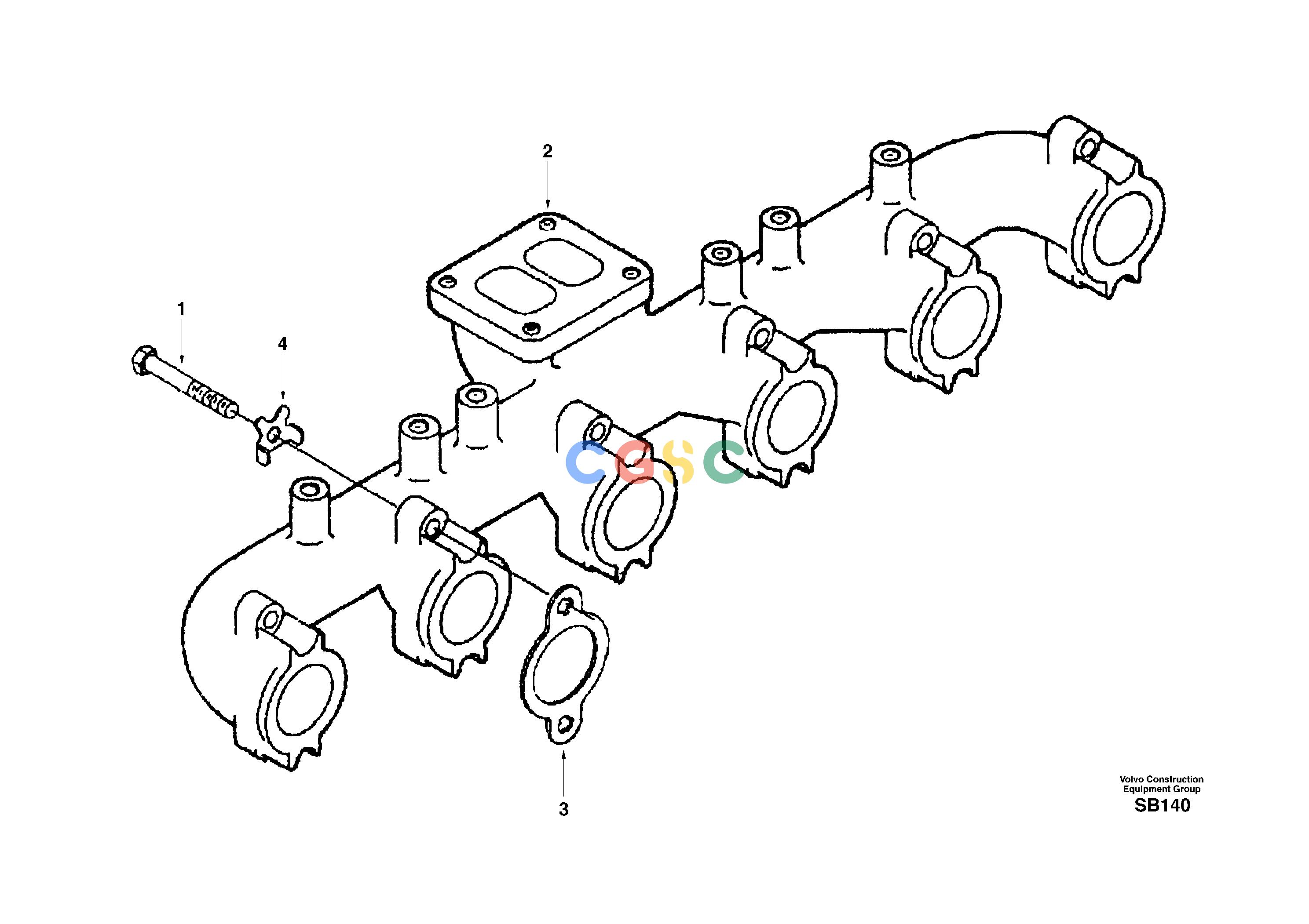 沃尔沃零件查询EC240 Exhaust manifoldNone NoneNoneNoneAutodata Volvo online