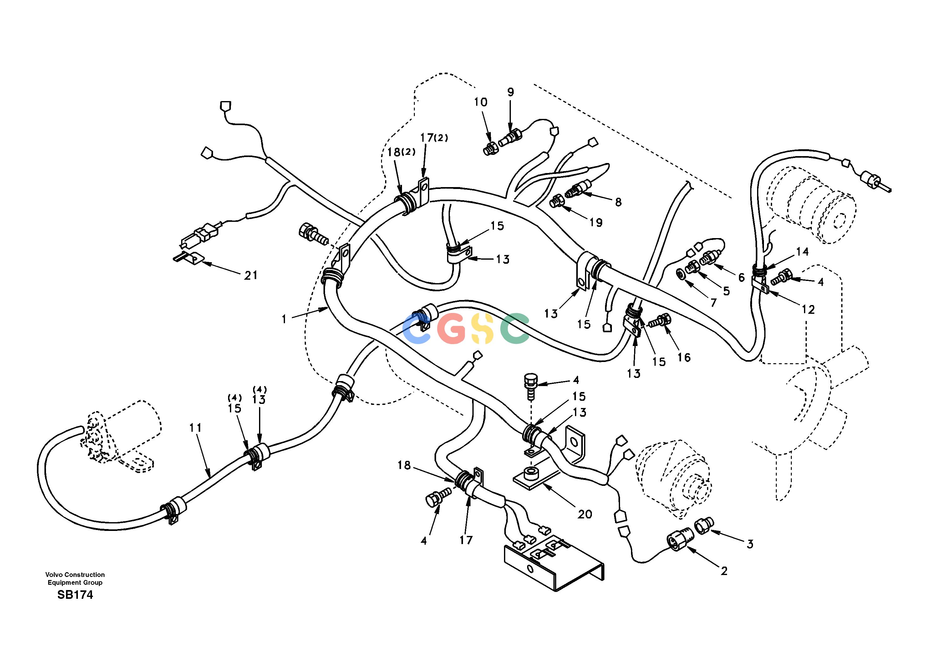 沃尔沃零件查询EC240 Cable harness, engineNoneDE00A001-DE04B002NoneNoneNoneAutodata Volvo online