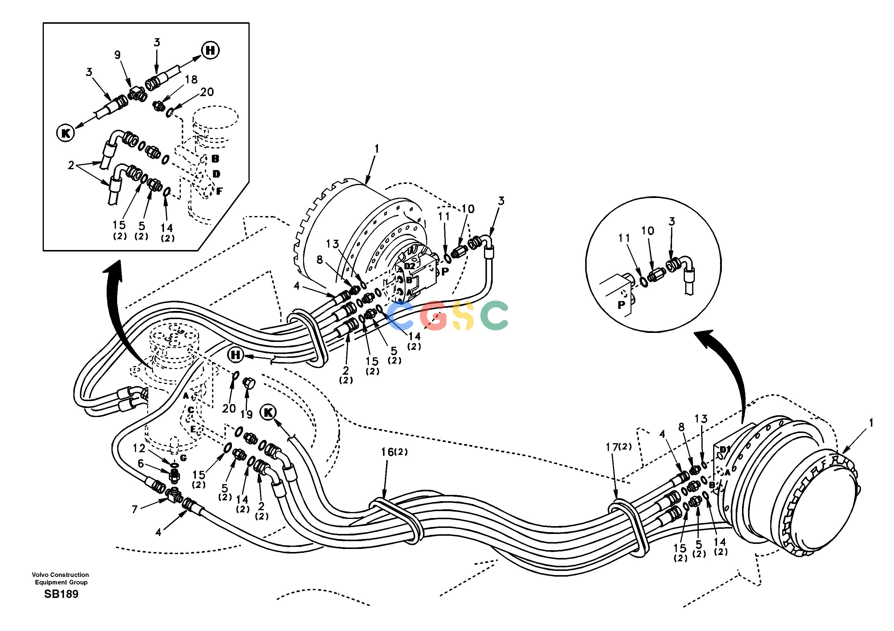 沃尔沃零件查询EC240 Turning joint line, turning joint to travel motorNoneDE16F001-DE16F002NoneNoneNoneAutodata Volvo online