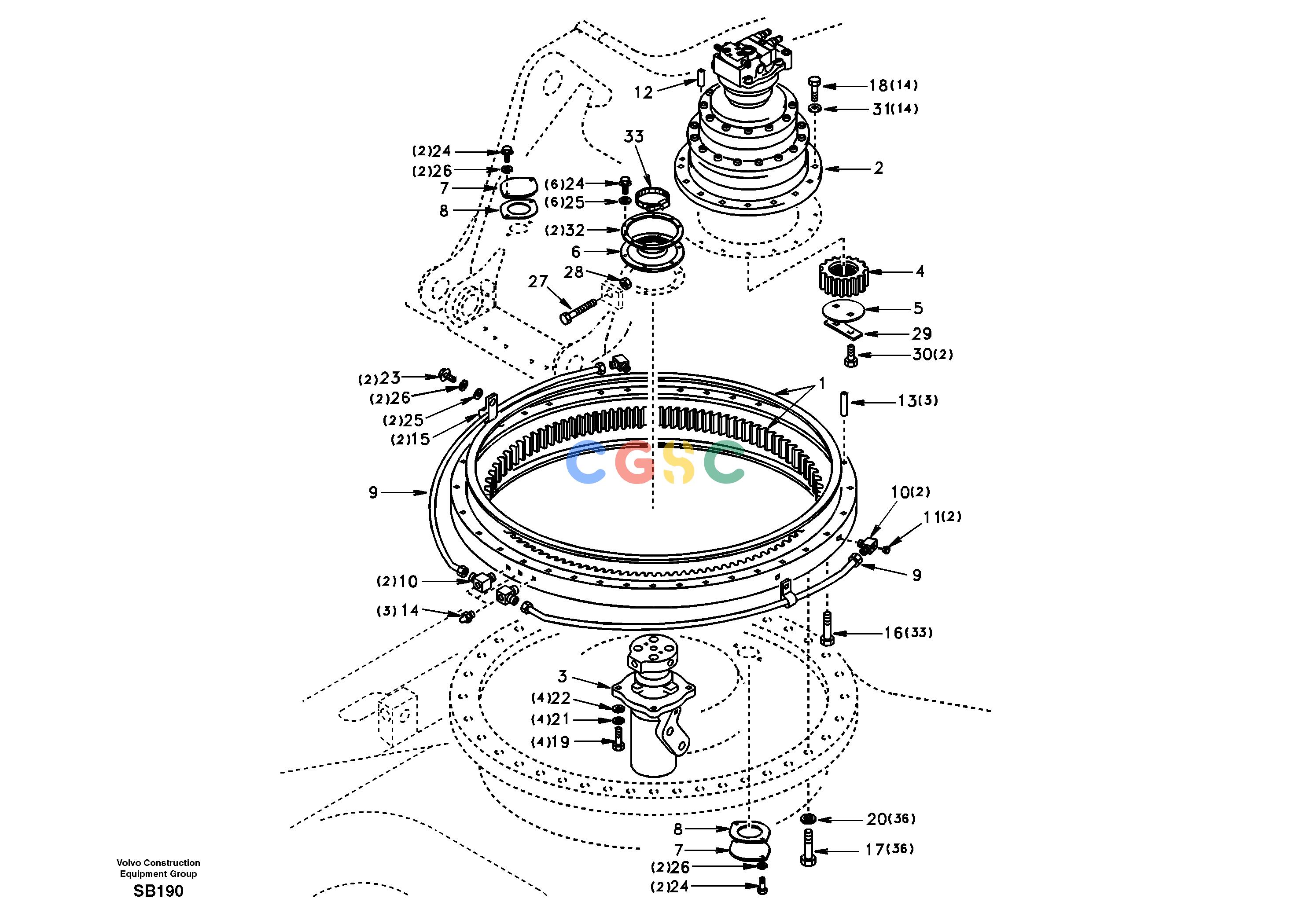 沃尔沃零件查询EC240 Swing systemNone NoneNoneNoneAutodata Volvo online