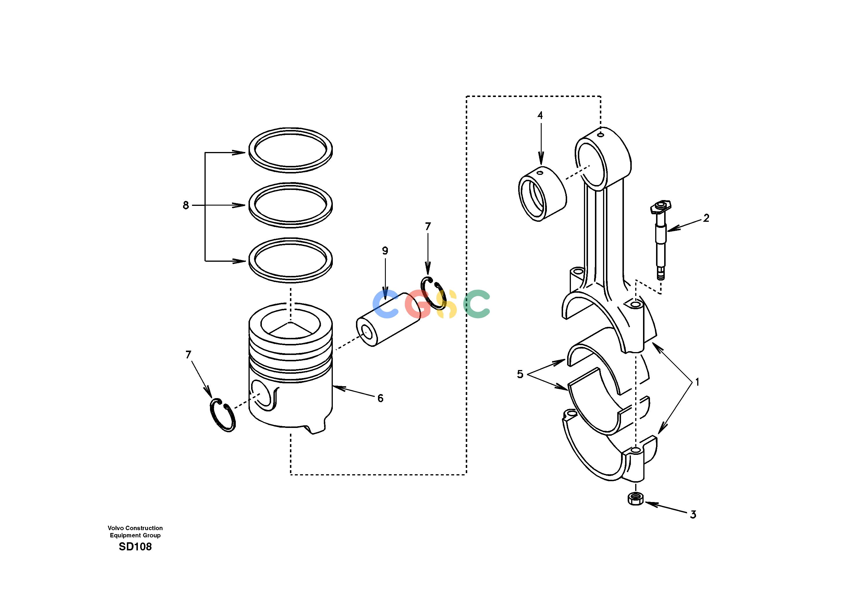 沃尔沃零件查询EC290 Connecting rod and pistonNoneDG04B001 TROPIC-DG04B002 STDNoneNoneNoneAutodata Volvo online