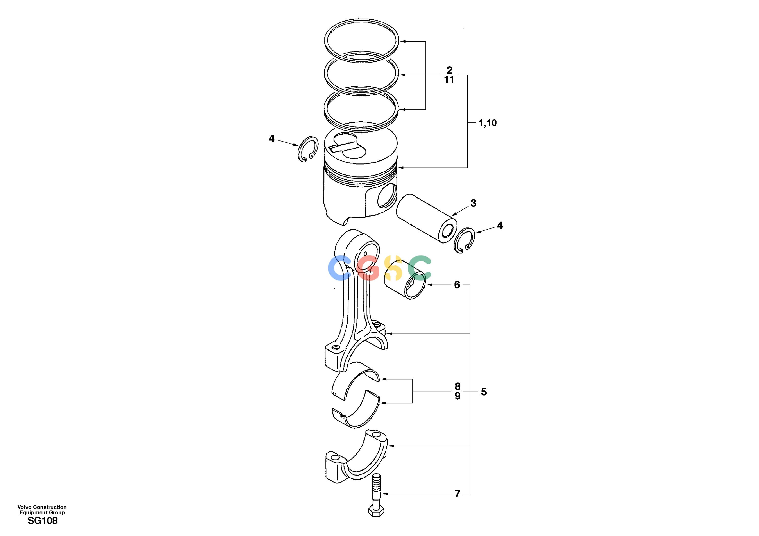 沃尔沃零件查询EC55 Connecting rod and pistonSER NO 3001 -AJ04B001-AJ04B002NoneNoneNoneAutodata Volvo online