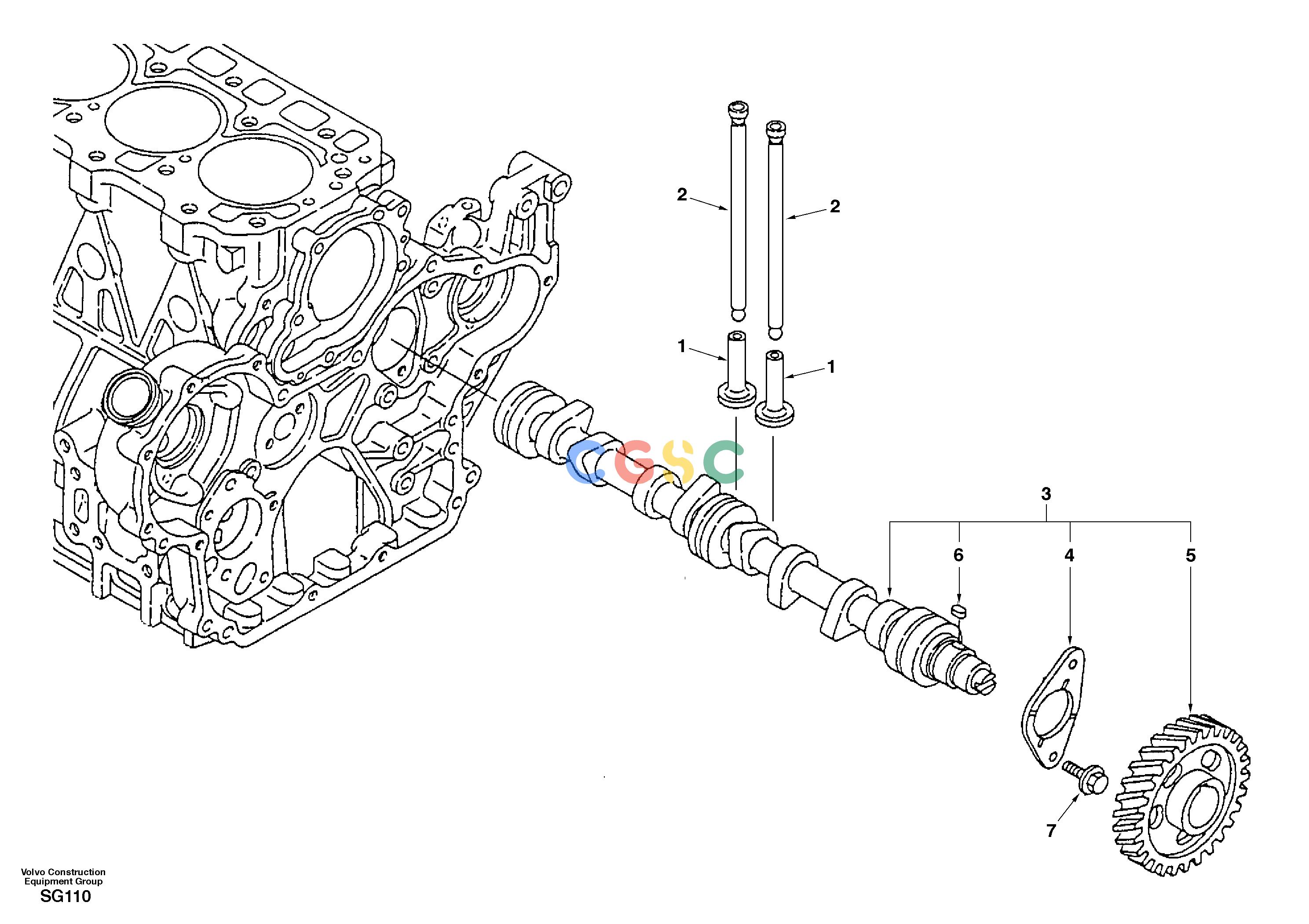 沃尔沃零件查询EC55 CamshaftSER NO 3001 -AJ04B001-AJ04B002NoneNoneNoneAutodata Volvo online