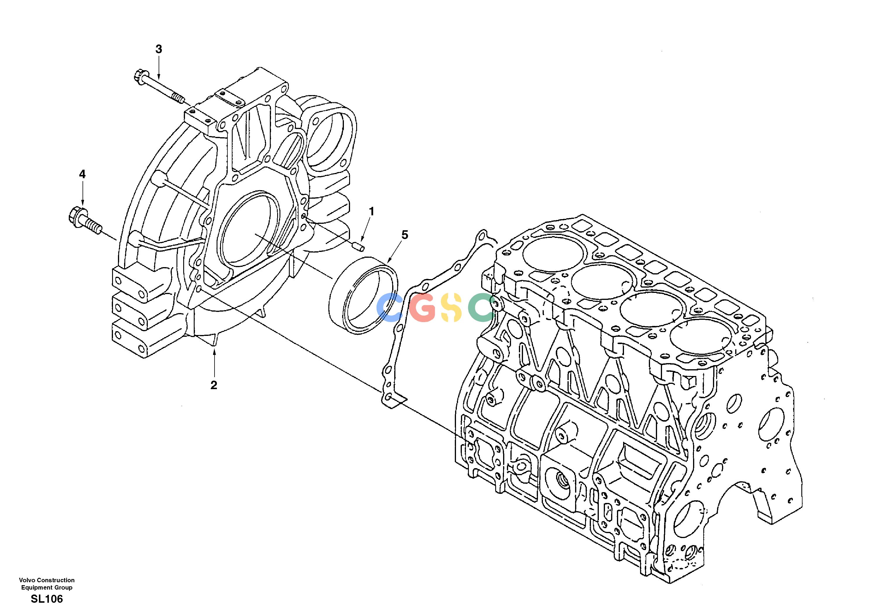 沃尔沃零件查询EC55 Flywheel housingSER NO 5001-AL04B001-AL04B002NoneNoneNoneAutodata Volvo online