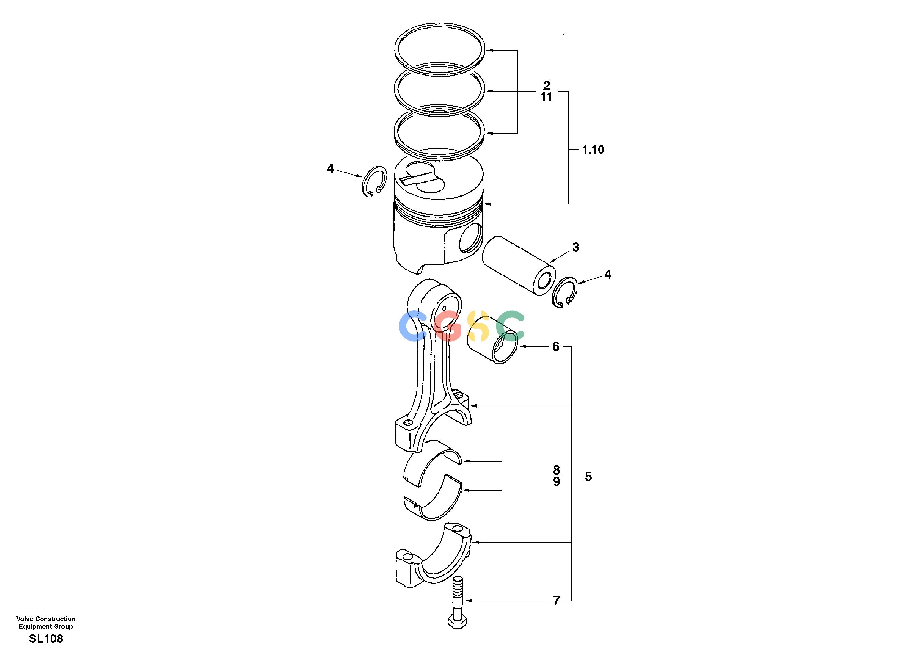 沃尔沃零件查询EC55 Connecting rod and pistonSER NO 5001-AL04B001-AL04B002NoneNoneNoneAutodata Volvo online
