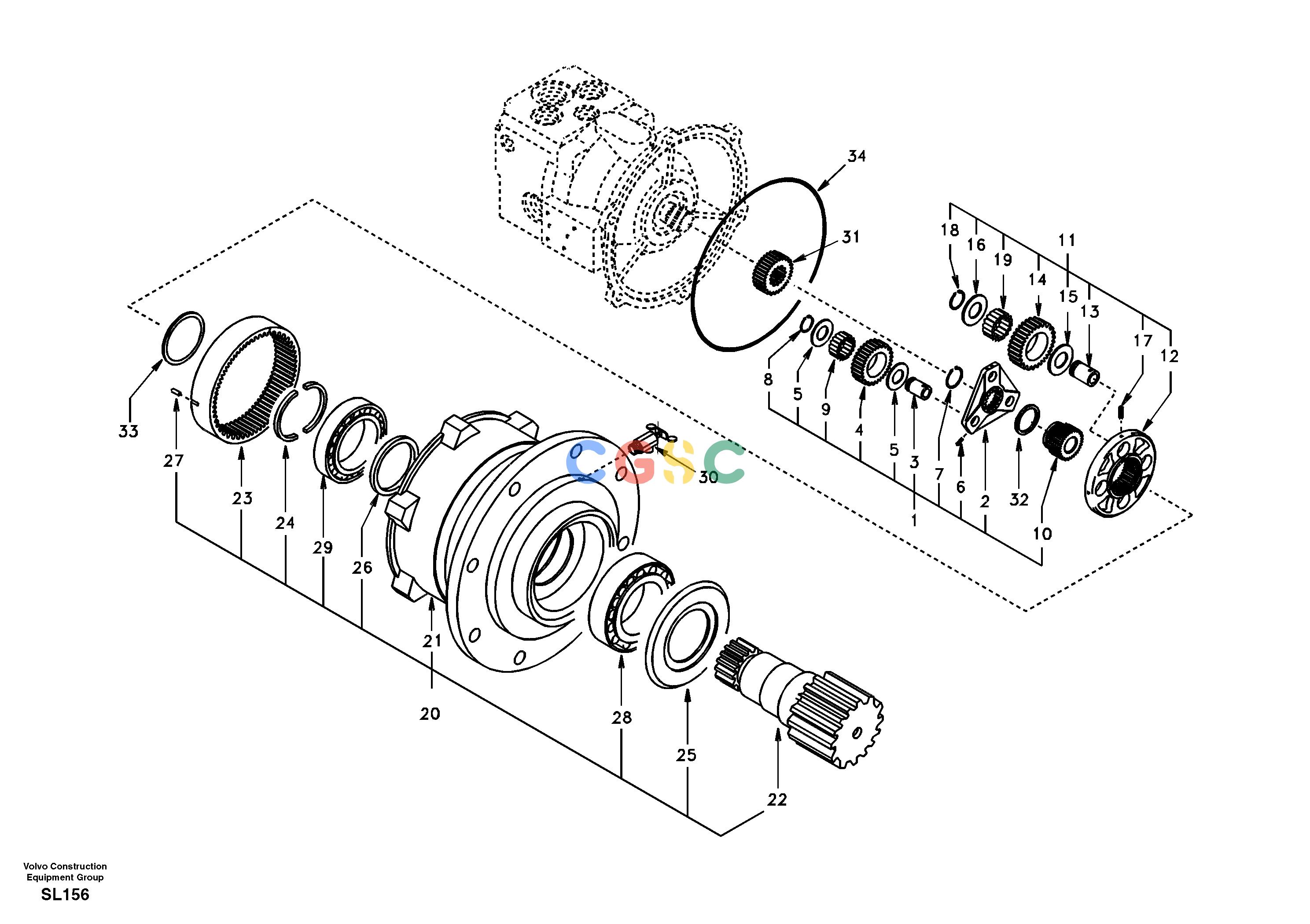 沃尔沃零件查询EC55 Swing gearboxSER NO 5001-AL99E002 OPT-NoneNoneNoneNoneAutodata Volvo online