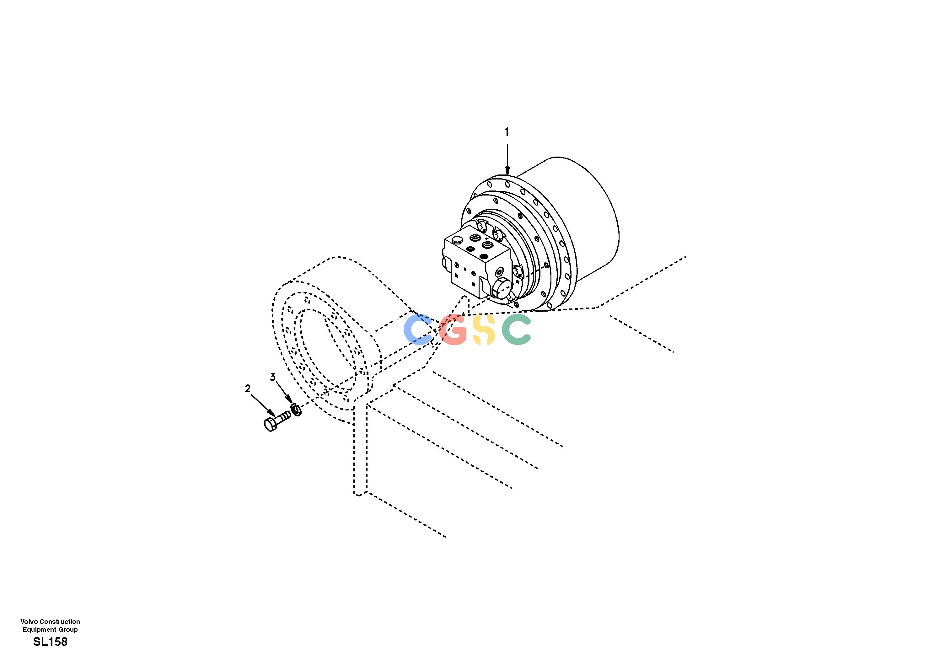 沃尔沃零件查询EC55 Travel motor with mounting partsSER NO 5001- NoneNoneNoneAutodata Volvo online