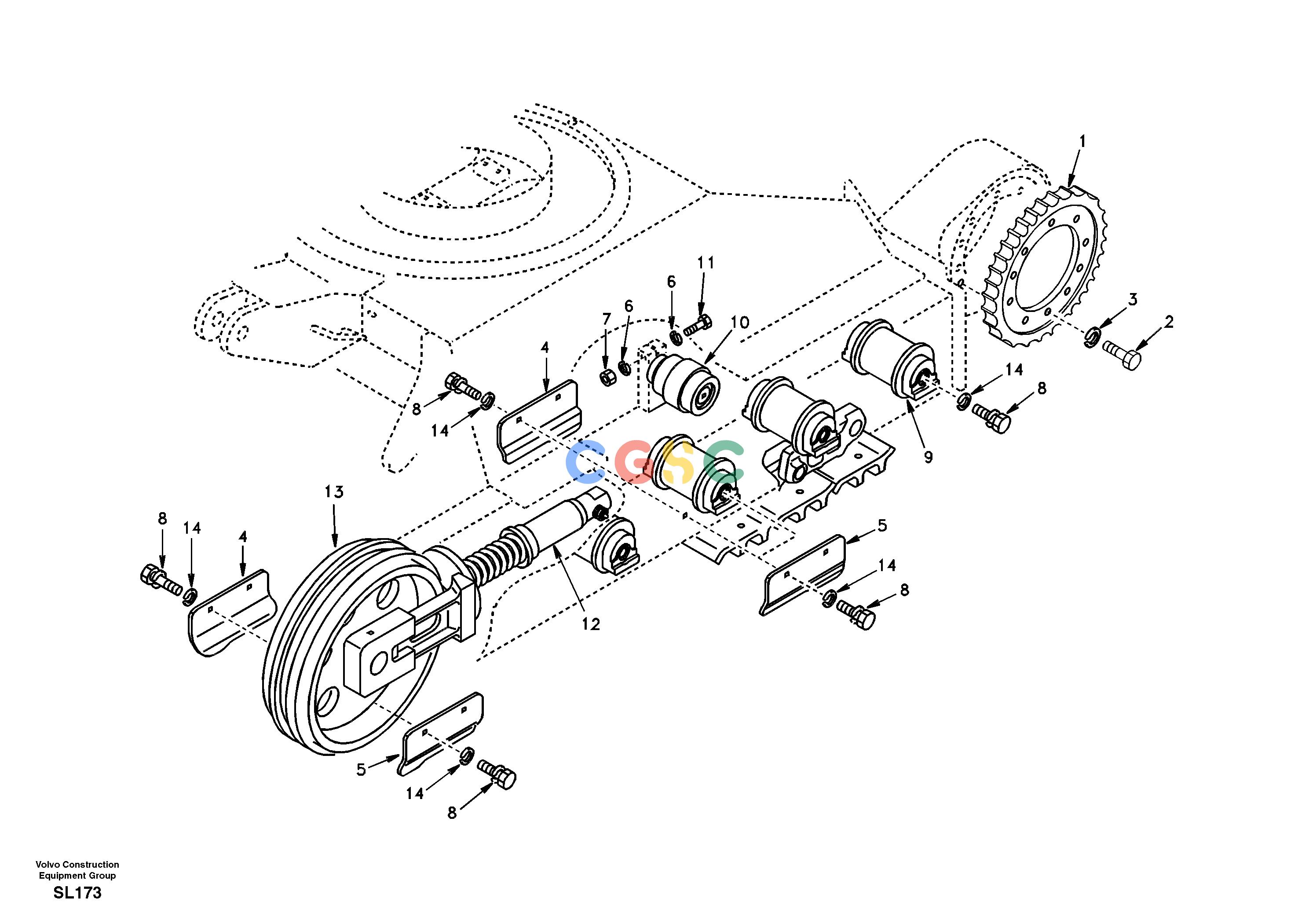 沃尔沃零件查询EC55 Undercarriage, components and track guardsSER NO 5001-AL16J001-NoneNoneNoneAL16J001 350MM,380MM SHOEAutodata Volvo online