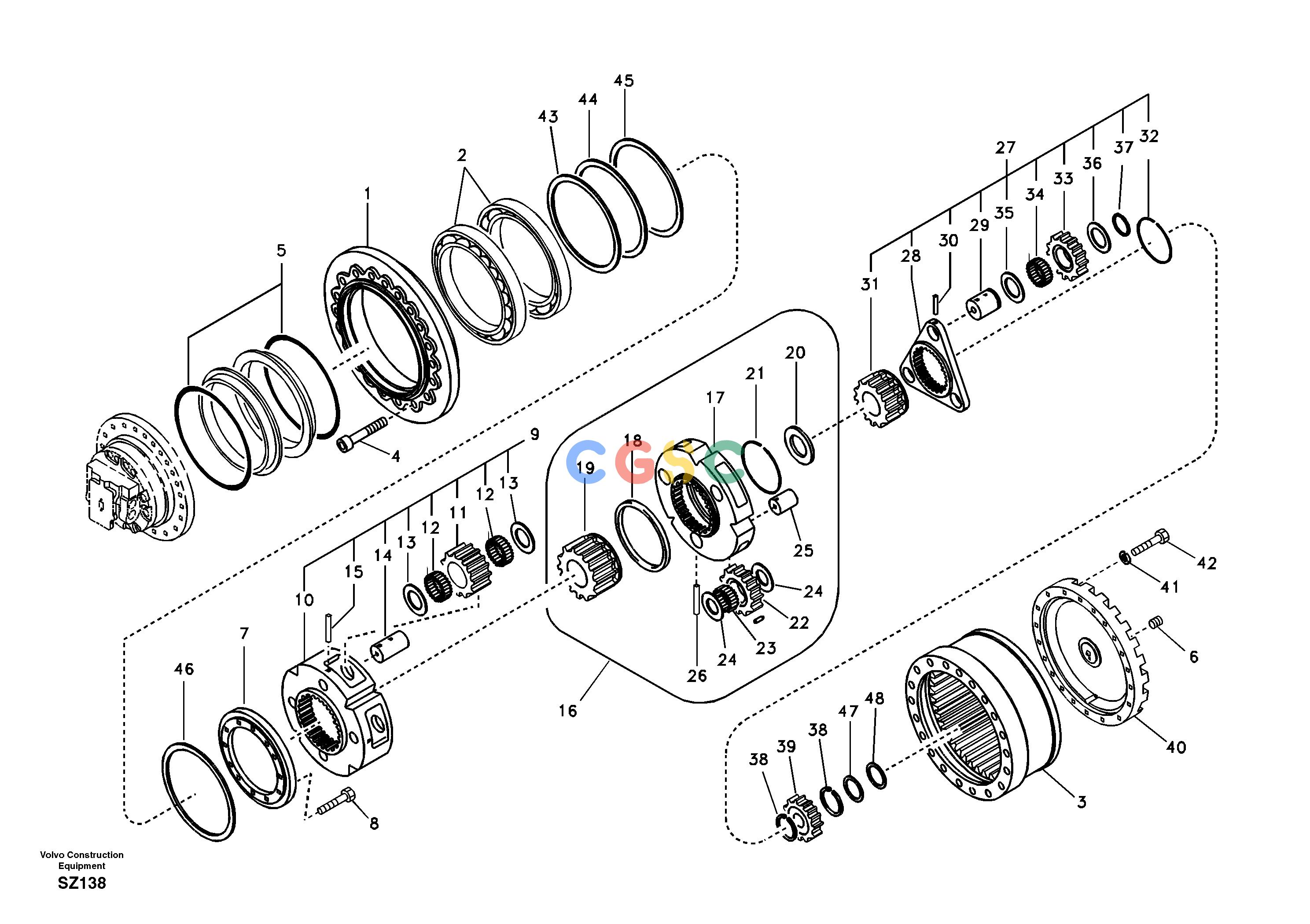 沃尔沃零件查询EC240 Travel gearboxNoneDE16F001-DE16F002NoneNoneNoneAutodata Volvo online