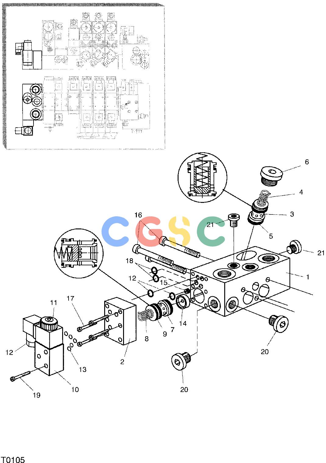 约翰迪尔零件查询762B ATT - ATTACHMENTS ENGINE VALVE BLOCK SECTION F042683 11 18 T0105 [T0105]EPC John Deere online
