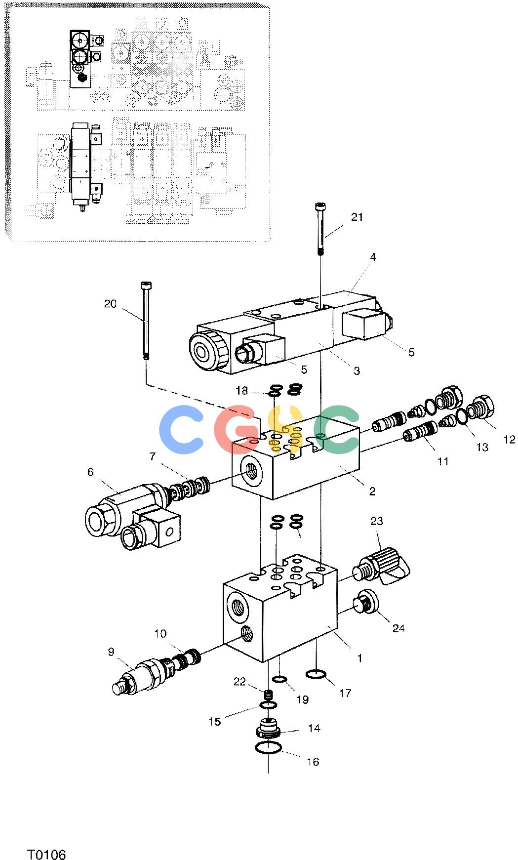 约翰迪尔零件查询762B ATT - ATTACHMENTS ENGINE VALVE BLOCK SECTION F042683 11 20 T0106 [T0106]EPC John Deere online