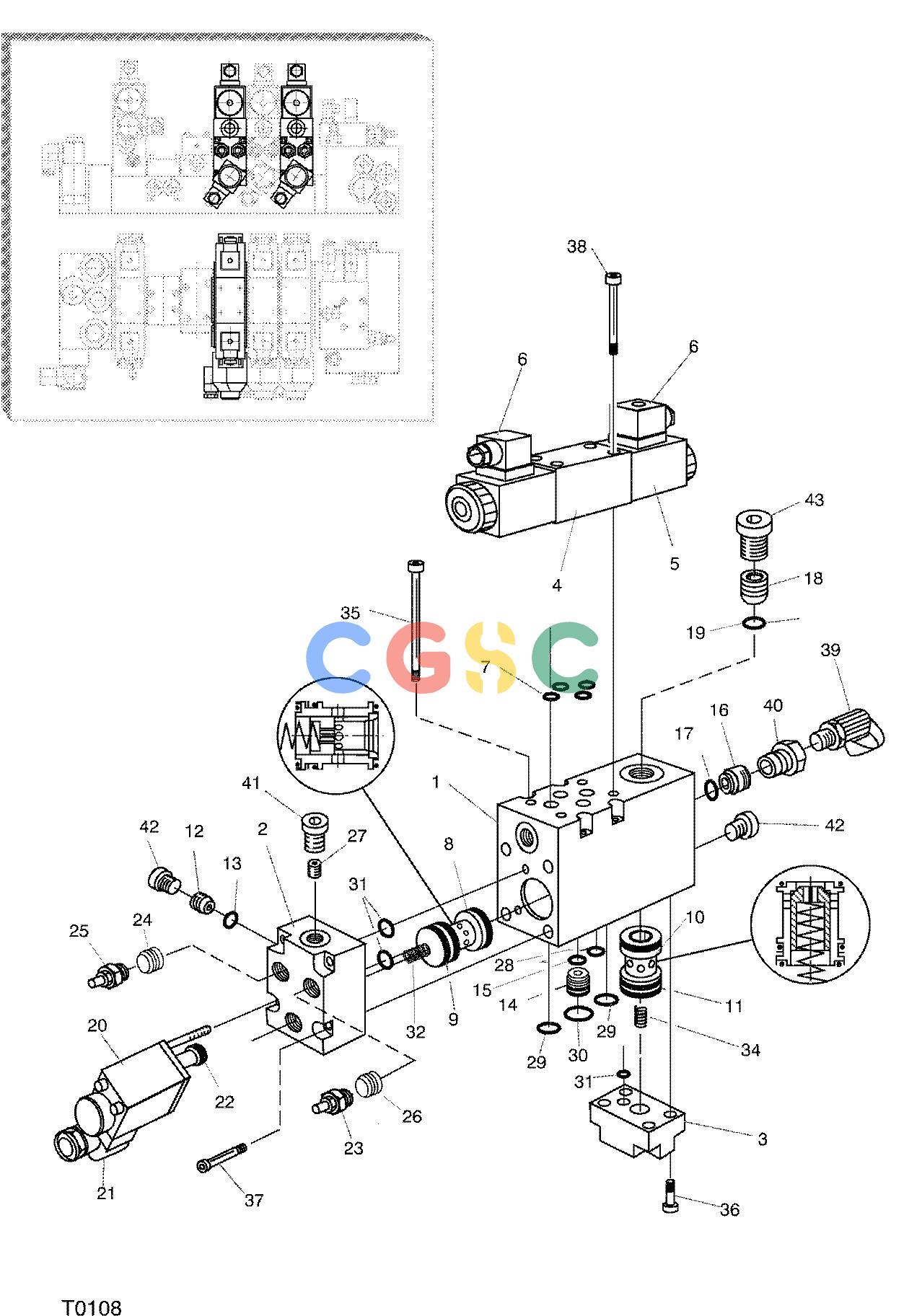 约翰迪尔零件查询762B ATT - ATTACHMENTS ENGINE VALVE BLOCK SECTION F042683 11 24 T0108 [T0108]EPC John Deere online