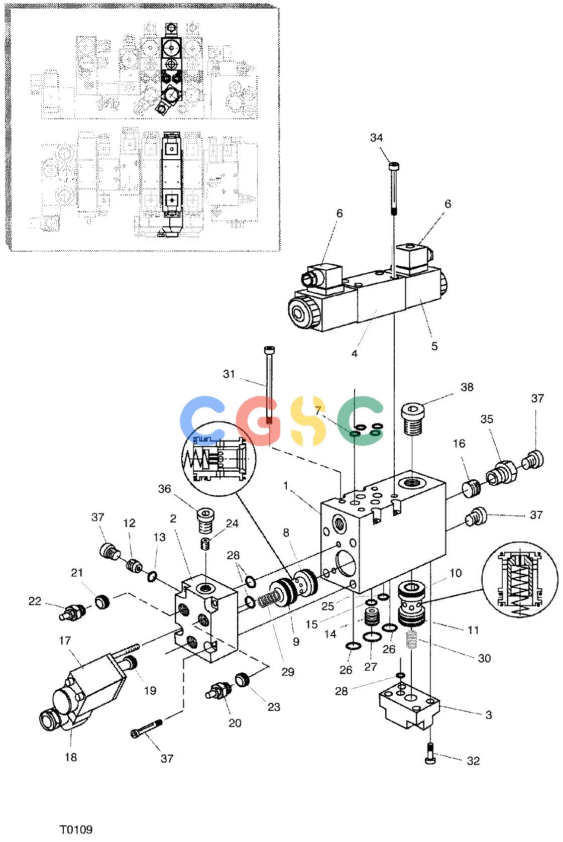 约翰迪尔零件查询762B ATT - ATTACHMENTS ENGINE VALVE BLOCK SECTION F042683 11 26 T0109 [T0109]EPC John Deere online