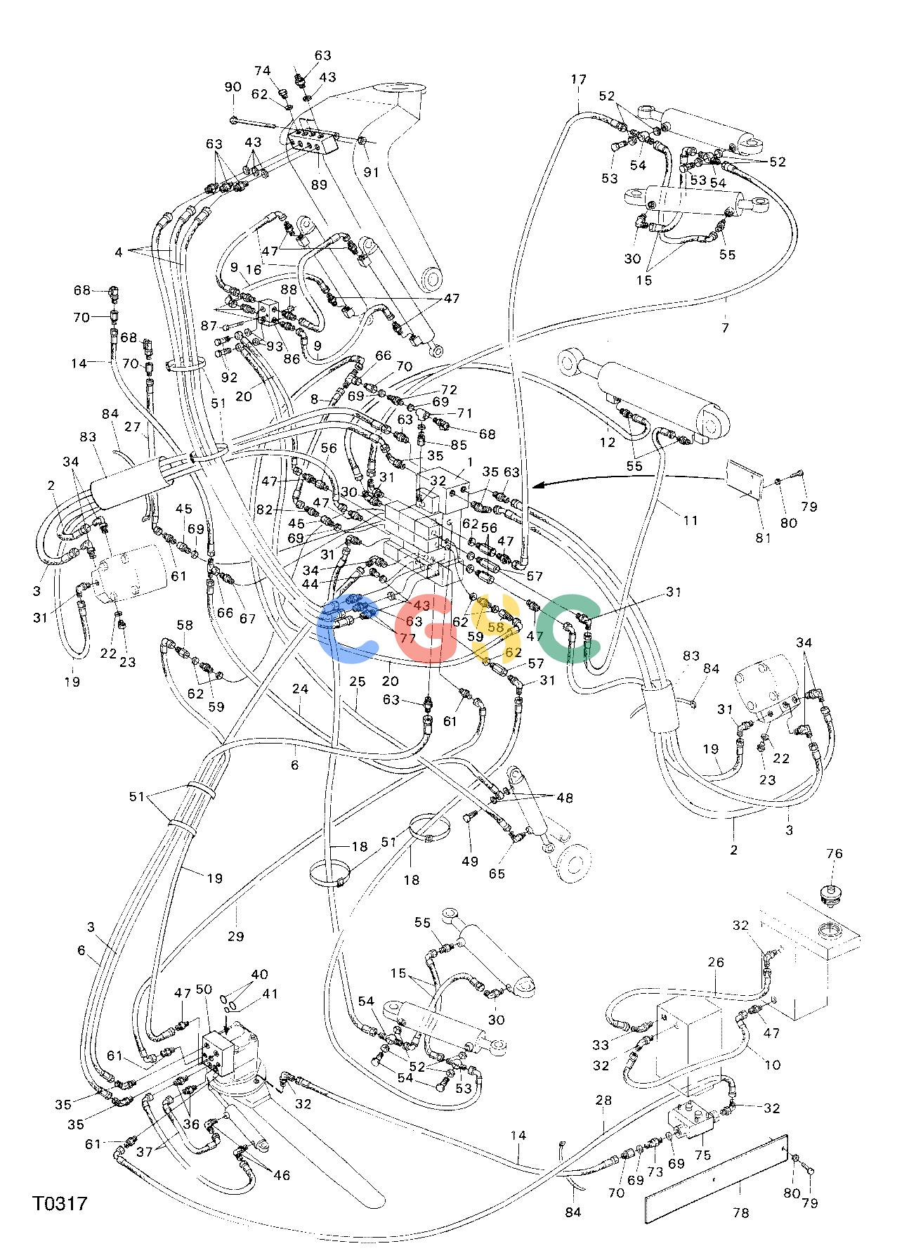 约翰迪尔零件查询TJ608F - ATTACHMENTS HYDRAULIC SYSTEM HEAD 746B ( O275 - ) 4536-015/10 [4536-015/10]EPC John Deere online