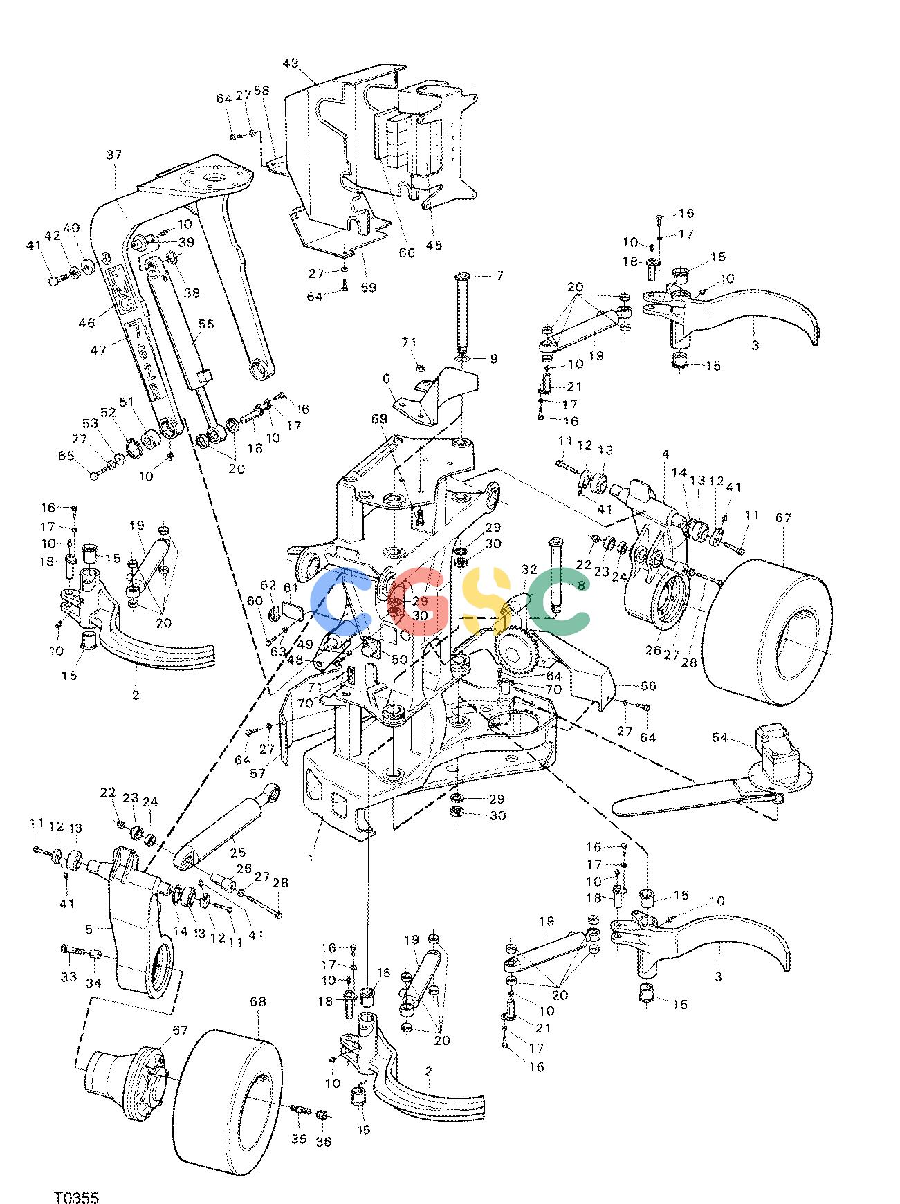 约翰迪尔零件查询762B ATT - ATTACHMENTS ENGINE HARVESTER HEAD F042683 11 2 T0355 [T0355]EPC John Deere online