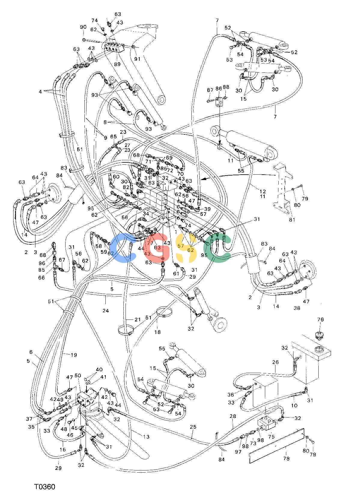 约翰迪尔零件查询TJ608F - ATTACHMENTS HYDRAULIC SYSTEM HEAD 762B ( O496 - ) 4535-014/16 [4535-014/16]EPC John Deere online