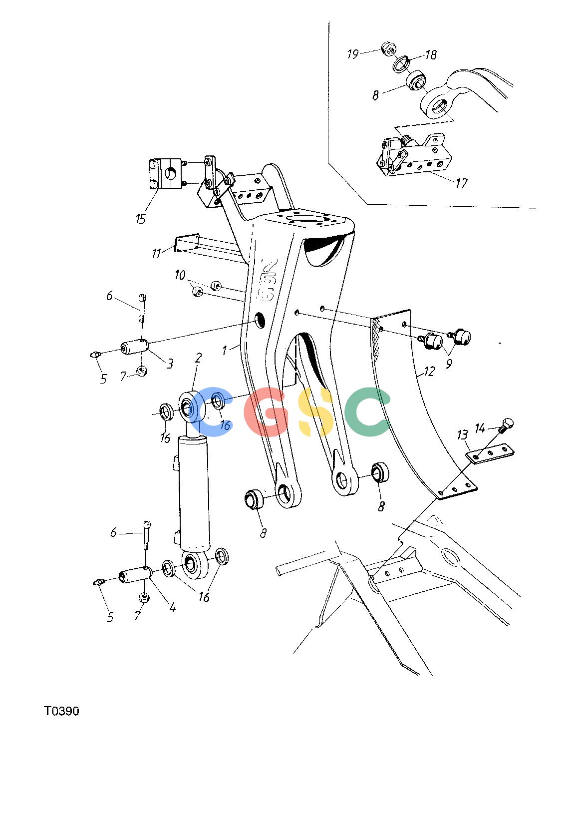 约翰迪尔零件查询755B ATT - ATTACHMENTS ENGINE TILTING FRAME F042138 11 14 T0390 [T0390]EPC John Deere online