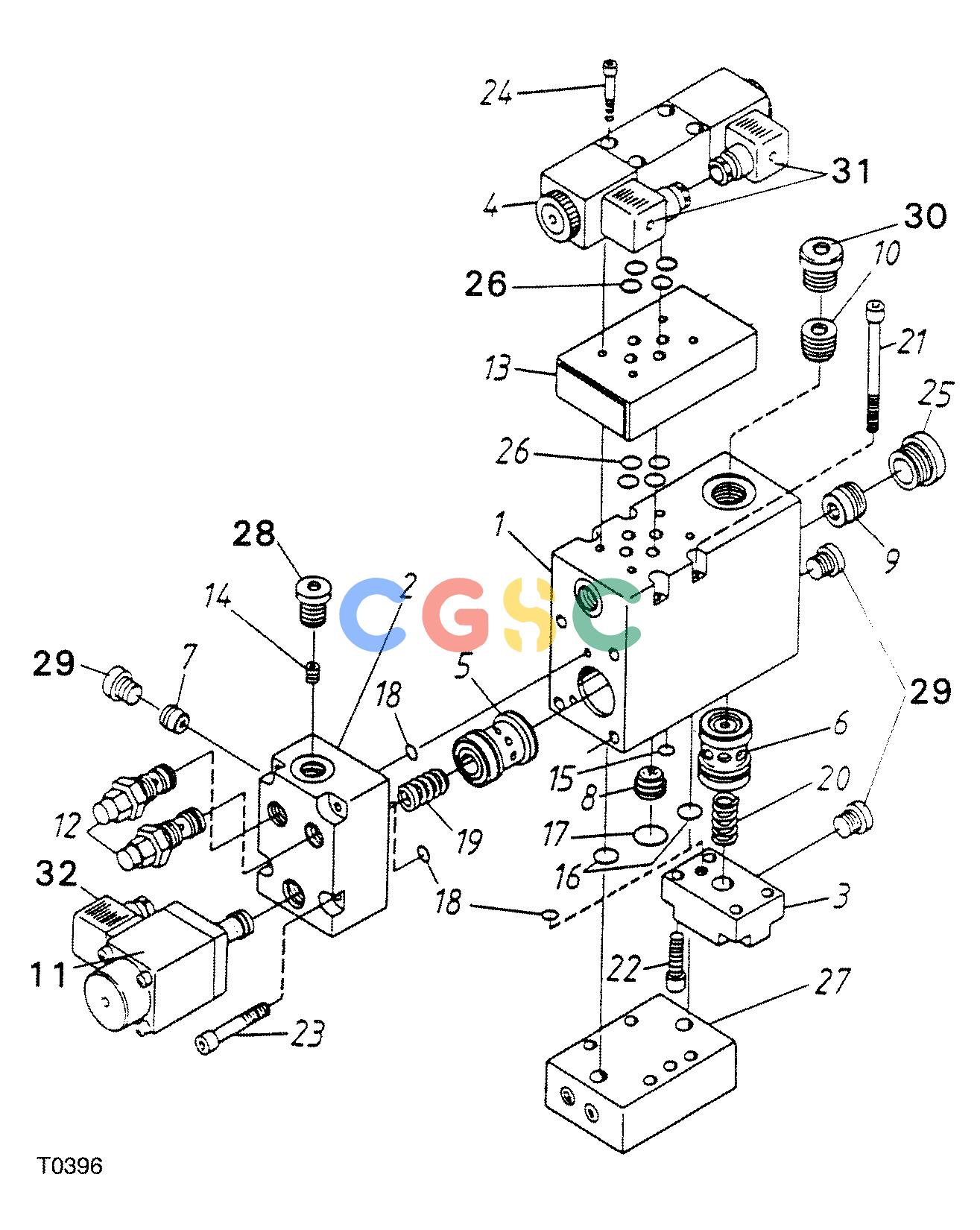 约翰迪尔零件查询755B ATT - ATTACHMENTS ENGINE VALVE BLOCK F042138 11 34 T0396 [T0396]EPC John Deere online