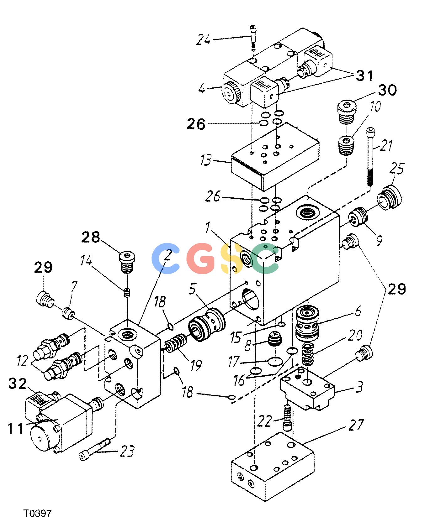 约翰迪尔零件查询755B ATT - ATTACHMENTS ENGINE VALVE BLOCK F042138 11 38 T0397 [T0397]EPC John Deere online