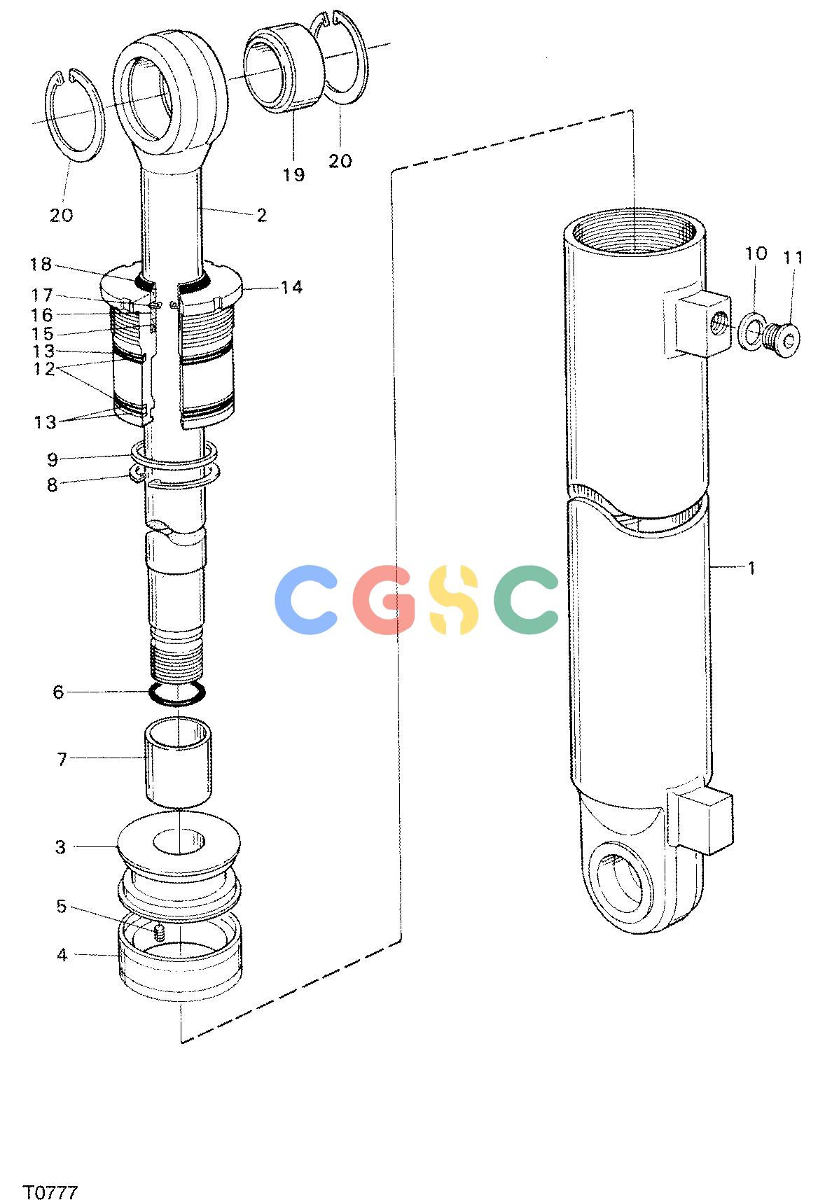 约翰迪尔零件查询KM155F - ATTACHMENTS CYLINDER TILT 762B ( O012 - ) 4535-021/10 [4535-021/10]EPC John Deere online