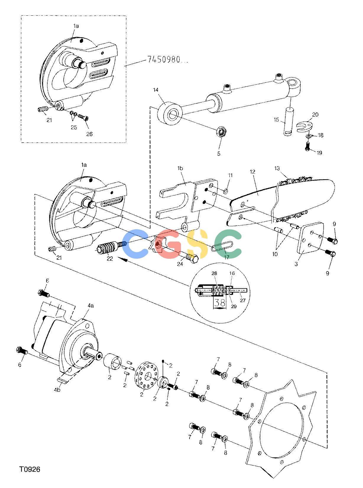 约翰迪尔零件查询745 ATT - ATTACHMENTS ENGINE SAW F045006 11 6 T0926 [T0926]EPC John Deere online