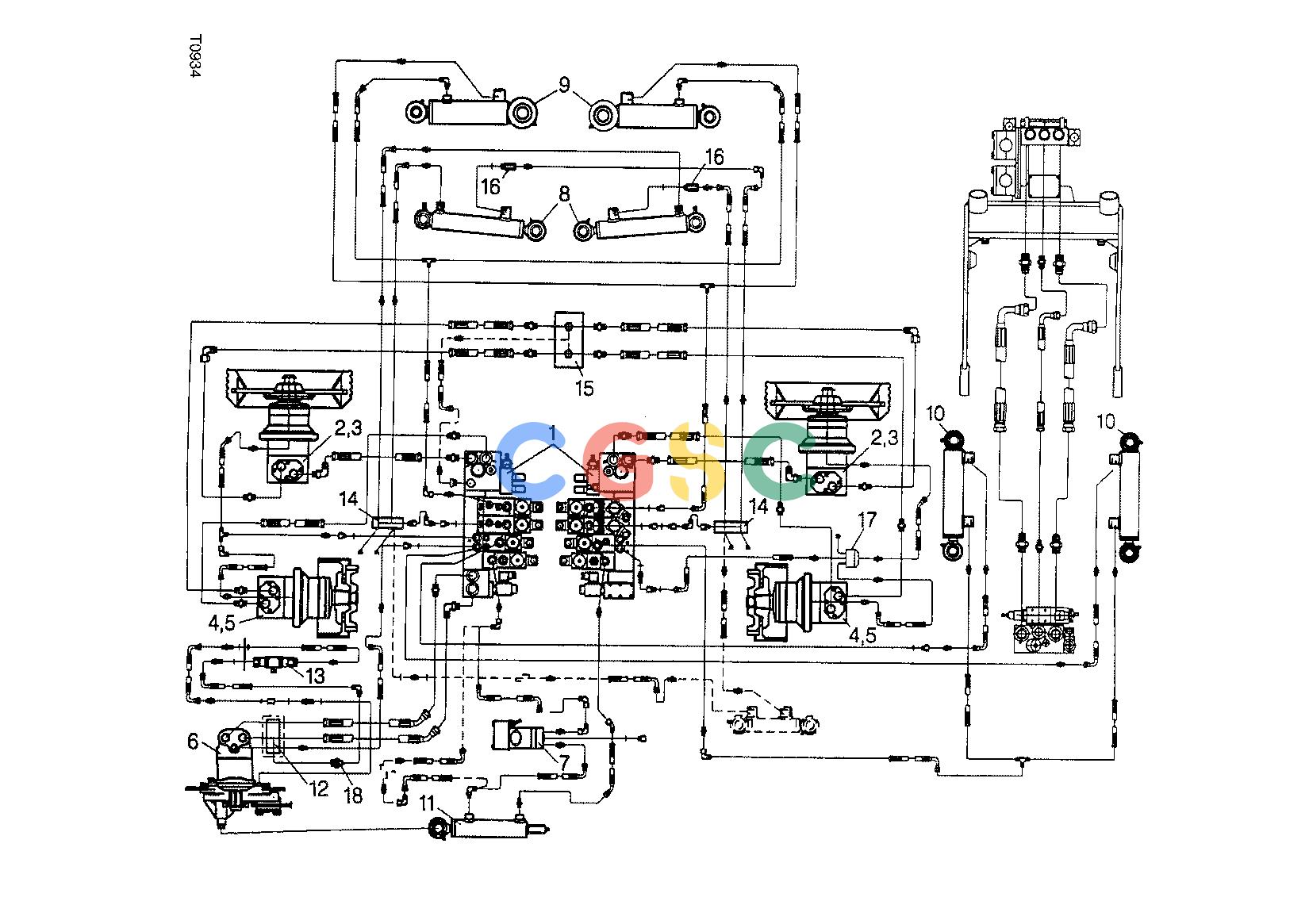 约翰迪尔零件查询745 ATT - ATTACHMENTS ENGINE HYDRAULIC MOUNTING F045006 11 16 T0934 [T0934]EPC John Deere online