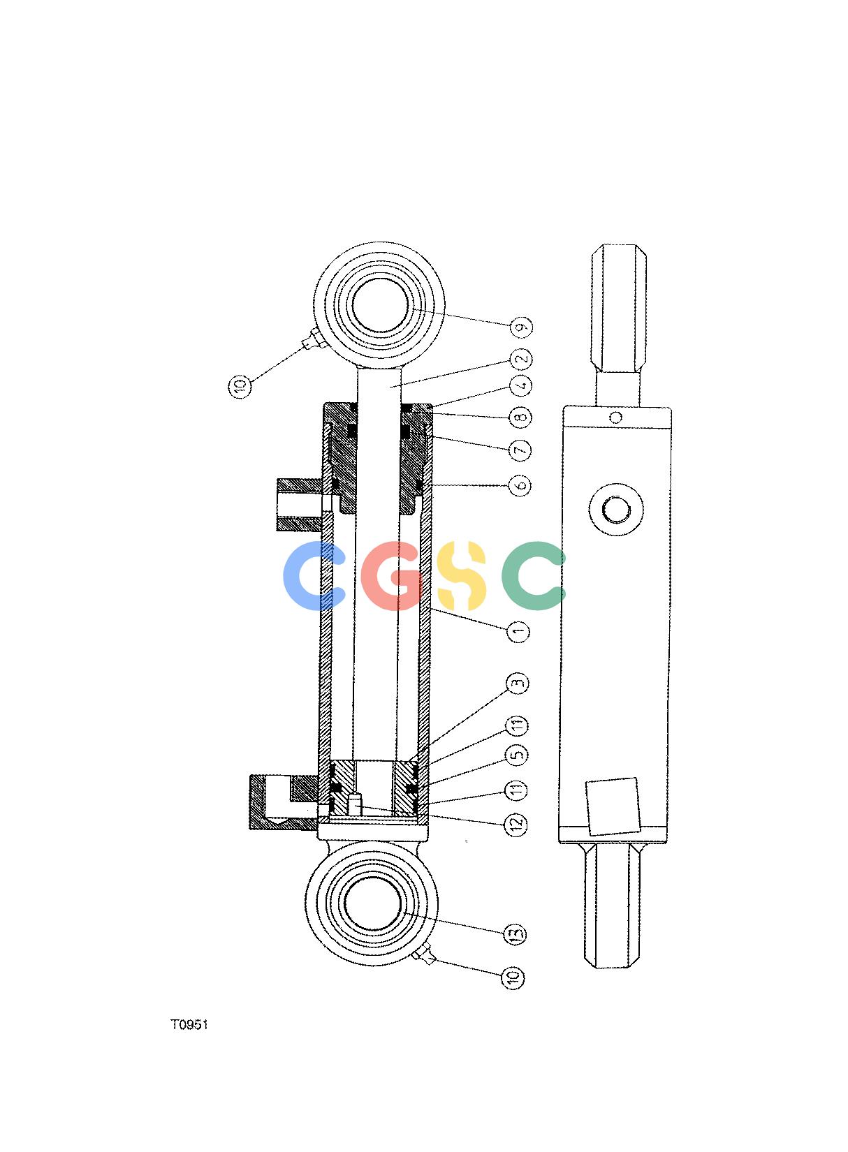 约翰迪尔零件查询745 ATT - ATTACHMENTS ENGINE CYLINDER, FEED ROLLER F045006 11 48 T0951 [T0951]EPC John Deere online