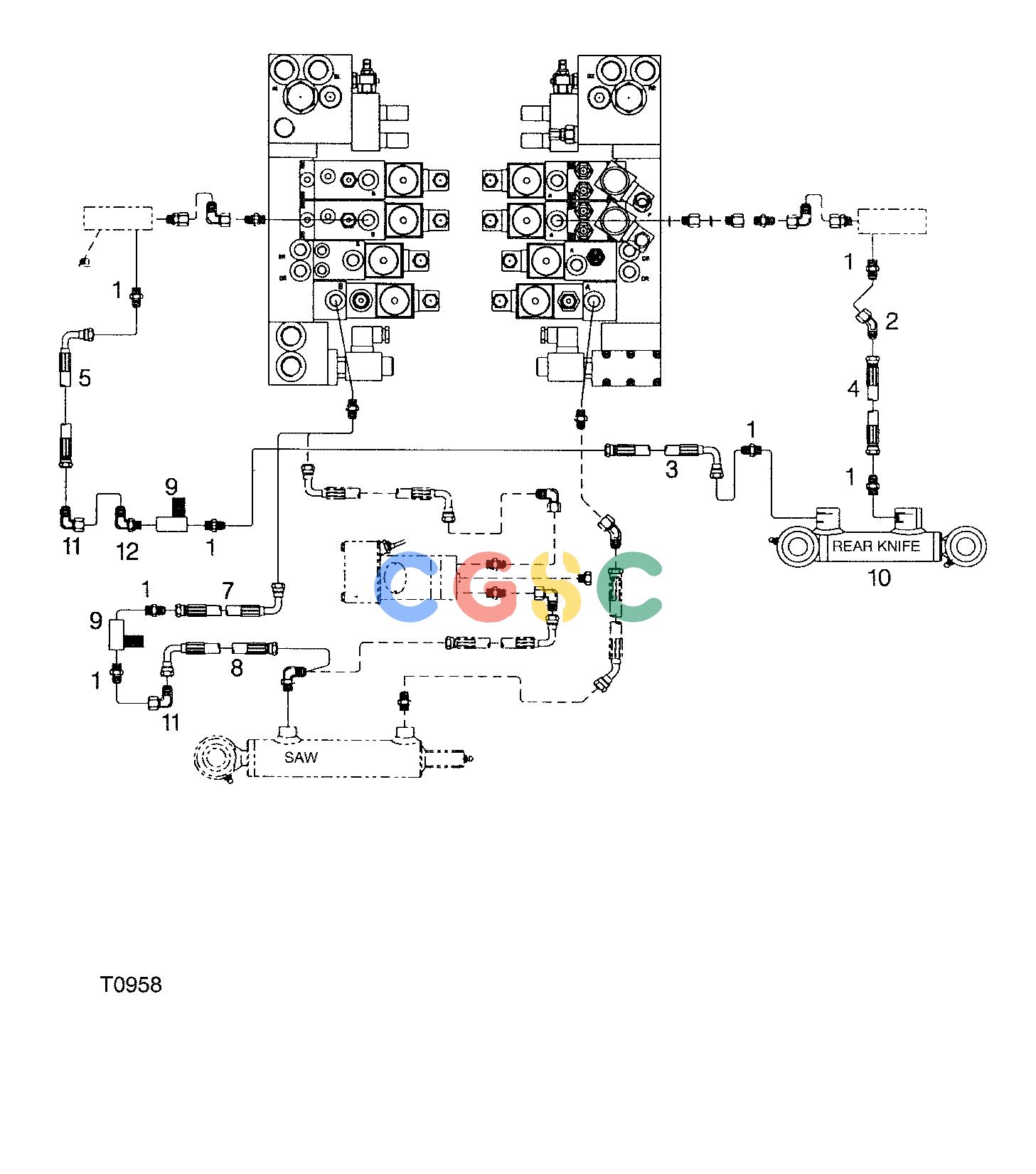 约翰迪尔零件查询745 ATT - ATTACHMENTS ENGINE HYDRAULIC MOUNTING F045006 11 58 T0958 [T0958]EPC John Deere online