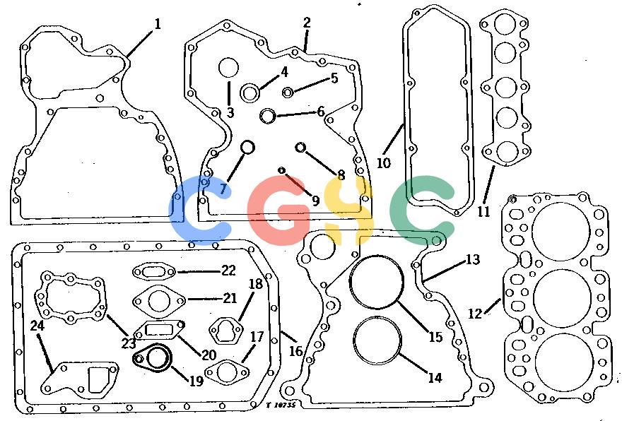 约翰迪尔零件查询310 - BACKHOE, LOADER ENGINE OVERHAUL GASKET SET (GASOLINE) [02C13]EPC John Deere online