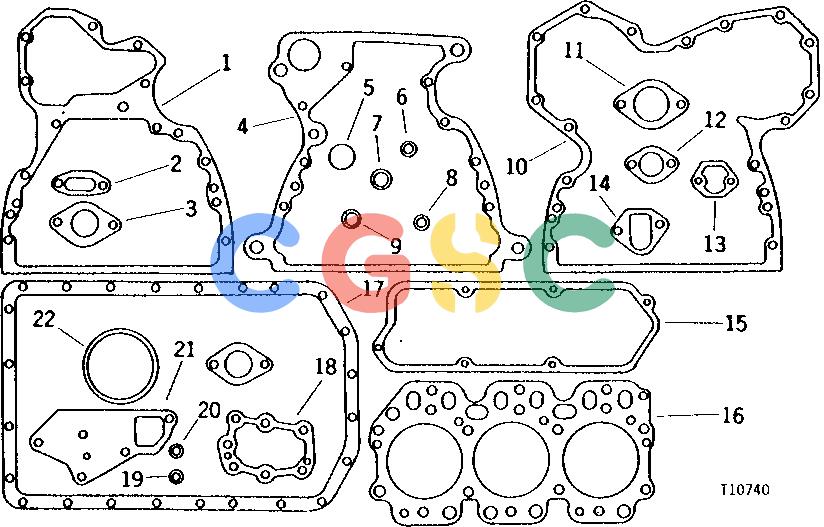 约翰迪尔零件查询302A - BACKHOE, LOADER ENGINE OVERHAUL GASKET SET (DIESEL) [02C08]EPC John Deere online