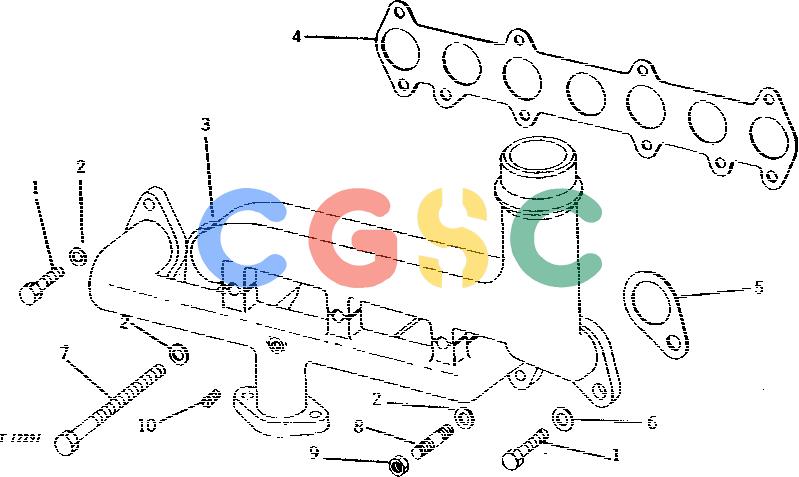 约翰迪尔零件查询410 - BACKHOE, LOADER INTAKE AND EXHAUST MANIFOLD (GASOLINE) [01C16]EPC John Deere online
