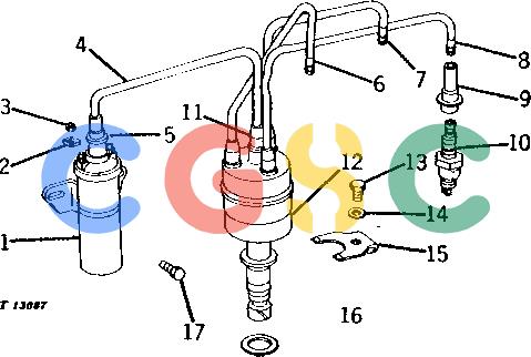 约翰迪尔零件查询310 - BACKHOE, LOADER DISTRIBUTOR, COIL, SPARK PLUGS AND CABLES [02C06]EPC John Deere online