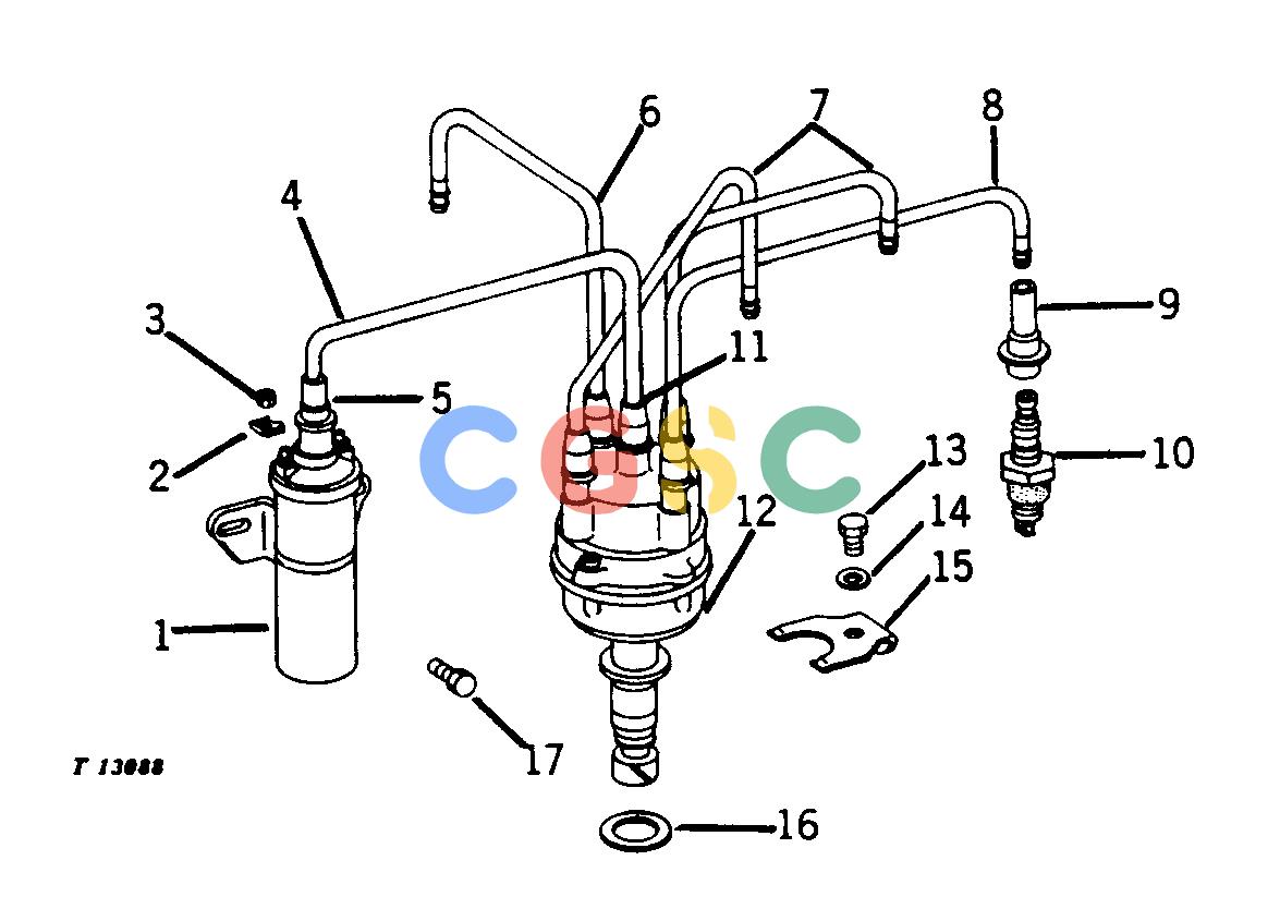 约翰迪尔零件查询410 - BACKHOE, LOADER DISTRIBUTOR, COIL, SPARK PLUGS AND CABLES [02E24]EPC John Deere online