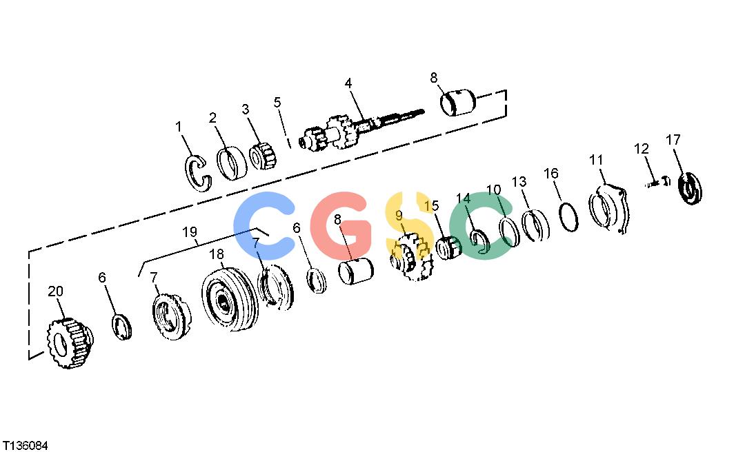 约翰迪尔零件查询315CH - BACKHOE, LOADER TRANSMISSION DRIVE SHAFT ASSEMBLY [01D03]EPC John Deere online
