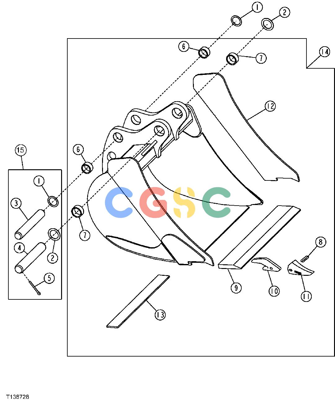 约翰迪尔零件查询410 - BACKHOE, LOADER REPLACEMENT BACKHOE BUCKETS AND PINS [02J05]EPC John Deere online