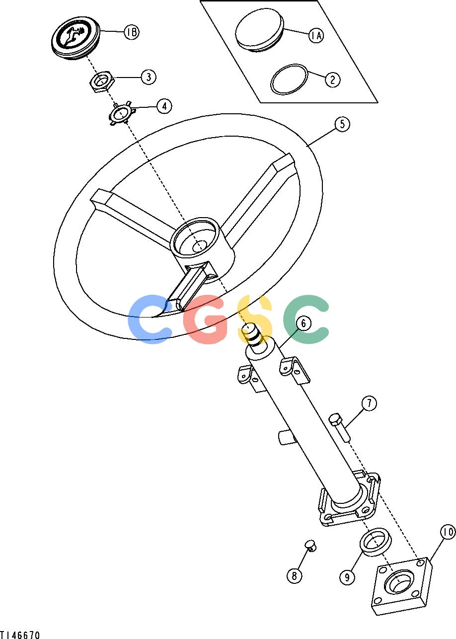 约翰迪尔零件查询410G - BACKHOE, LOADER Steering Wheel and ColumnEPC John Deere online
