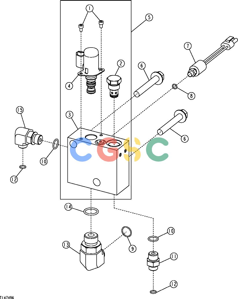 约翰迪尔零件查询RE160302 - AXLE PARK BRAKE SOLENOID VALVE (S.N. -611218)EPC John Deere online