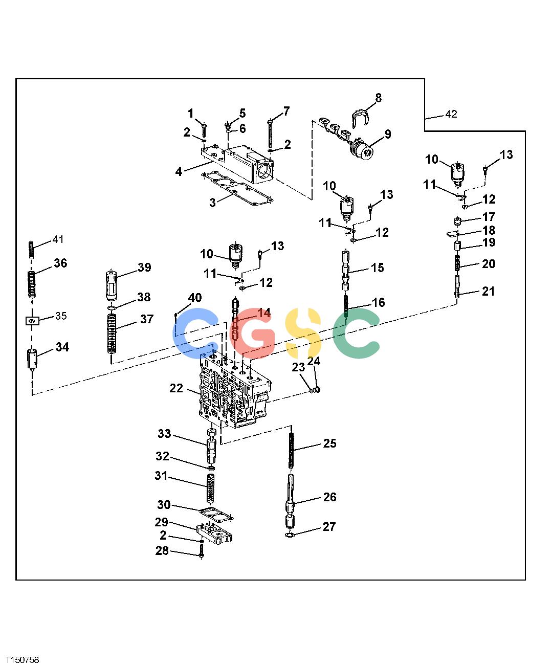 约翰迪尔零件查询410G - BACKHOE, LOADER Transmission Control Valve Group (Power Shift)EPC John Deere online