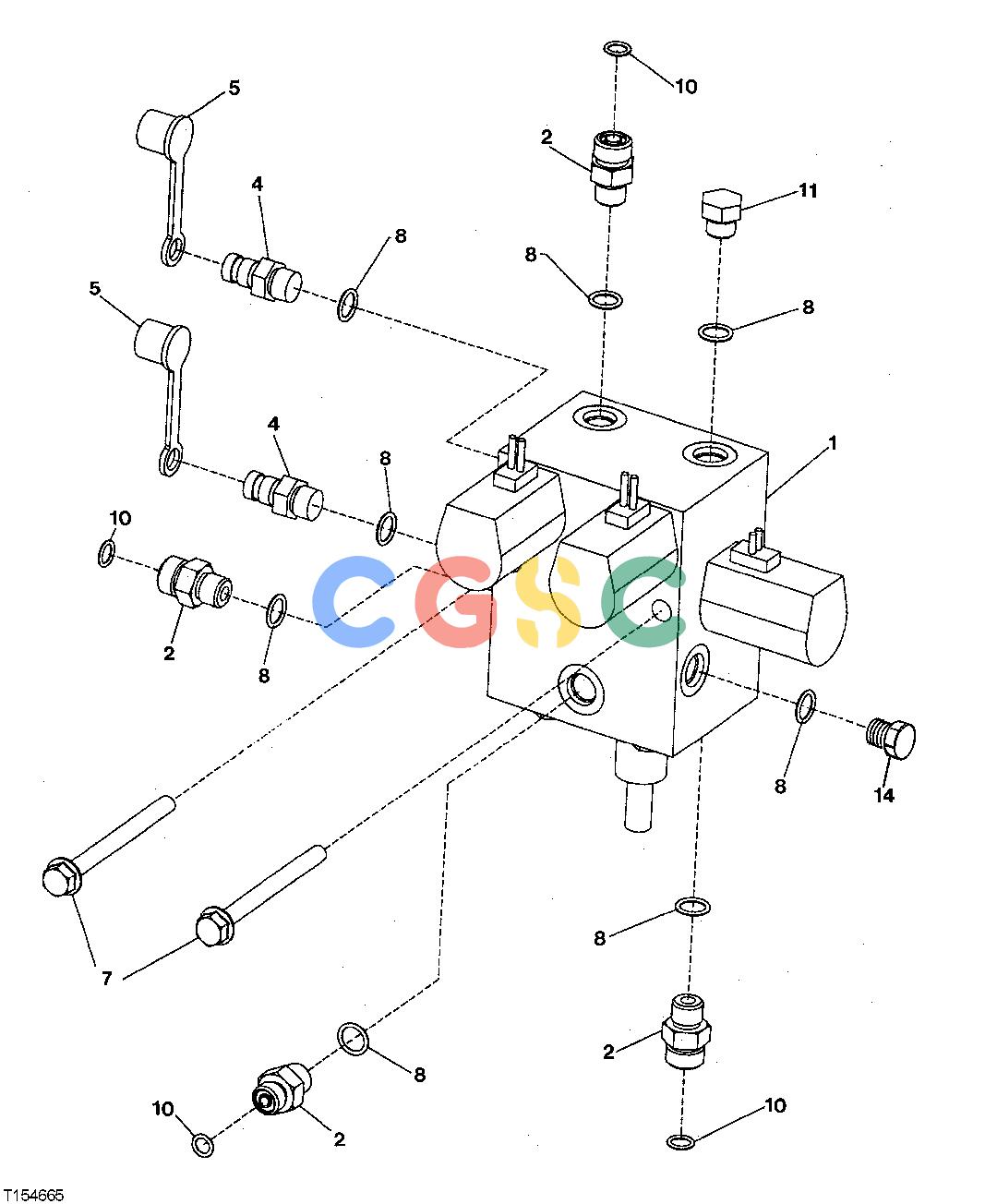 约翰迪尔零件查询RE160302 - AXLE HYDRAULIC OIL PRESSURE REGULATOR VALVE FITTINGS (SN -590067)EPC John Deere online