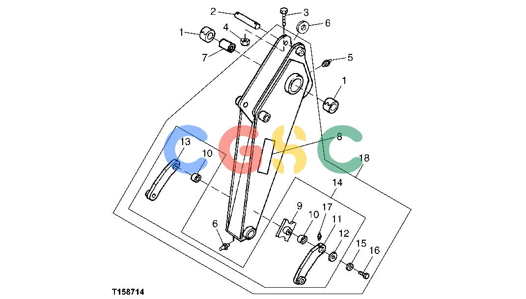 约翰迪尔零件查询850 - BACKHOE Dipperstick (900)EPC John Deere online