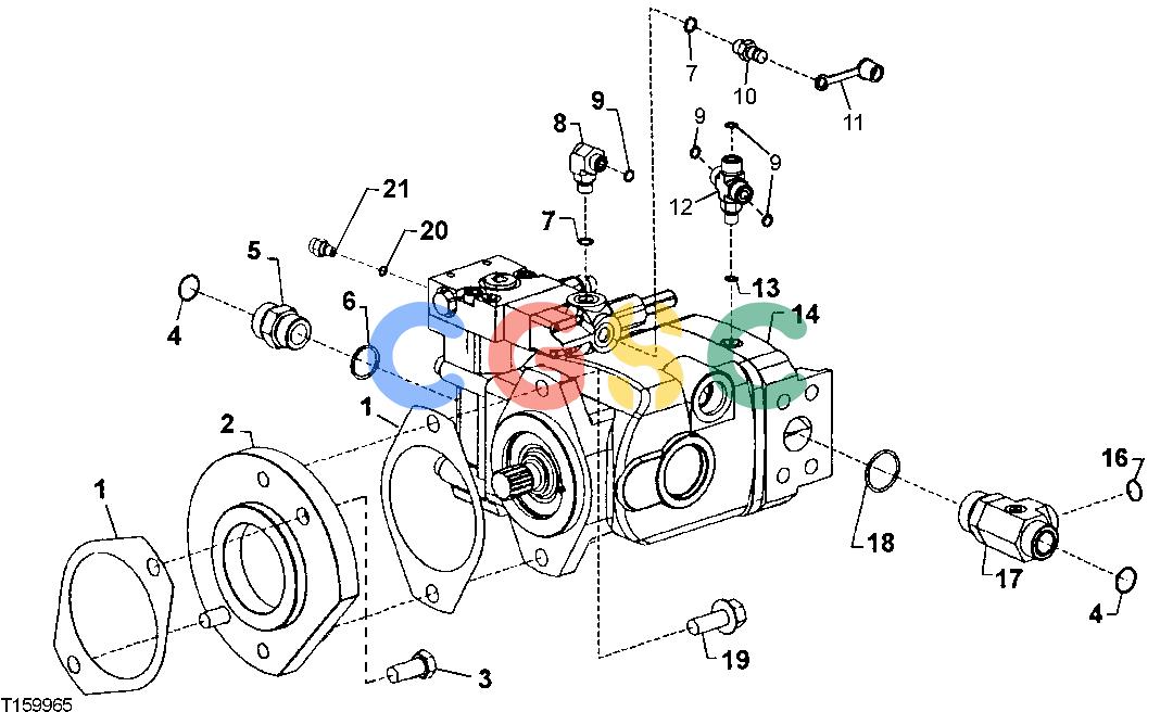 约翰迪尔零件查询RE160302 - AXLE HYDRAULIC PUMP (STEERING AND LOADER)EPC John Deere online