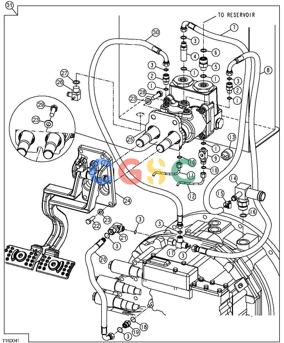 约翰迪尔零件查询410E - BACKHOE, LOADER Service Brake Hydraulics (887379 - )EPC John Deere online