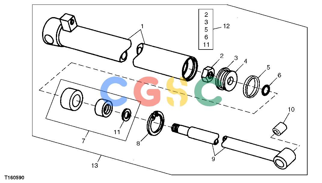 约翰迪尔零件查询800 - BACKHOE SWING CYLINDER (900/911)EPC John Deere online