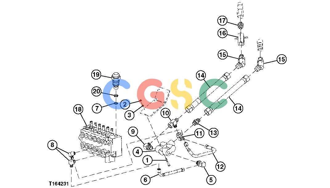 约翰迪尔零件查询850 - BACKHOE Pressure and Return Hoses (XXXXXX - )EPC John Deere online
